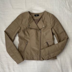 ONLY Faux leather beige jacket |size 34